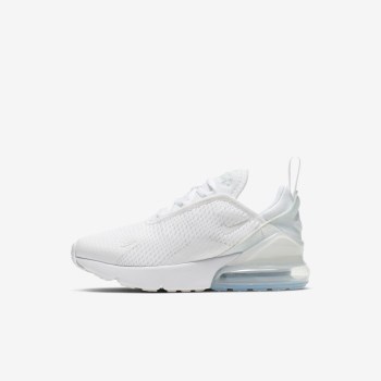 Nike Air Max 270 - Fiatalabb Gyerek Utcai Cipő - Fehér/Metal Titán/Fehér